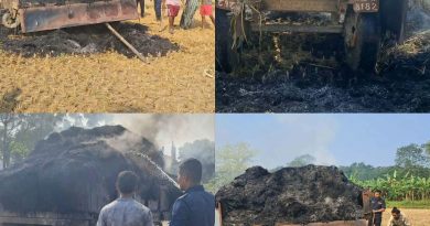 पराल बोकेको ट्याक्टरमा आगजनी संलग्न व्यक्ति हरूको खोजीकार्य भैरहेकाे प्रहरीकाे भनाई